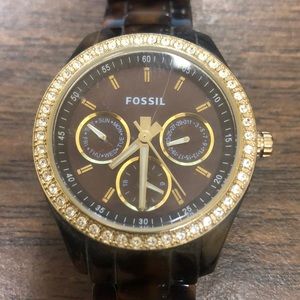 Tortoise Shell Fossil Watch with bracelet